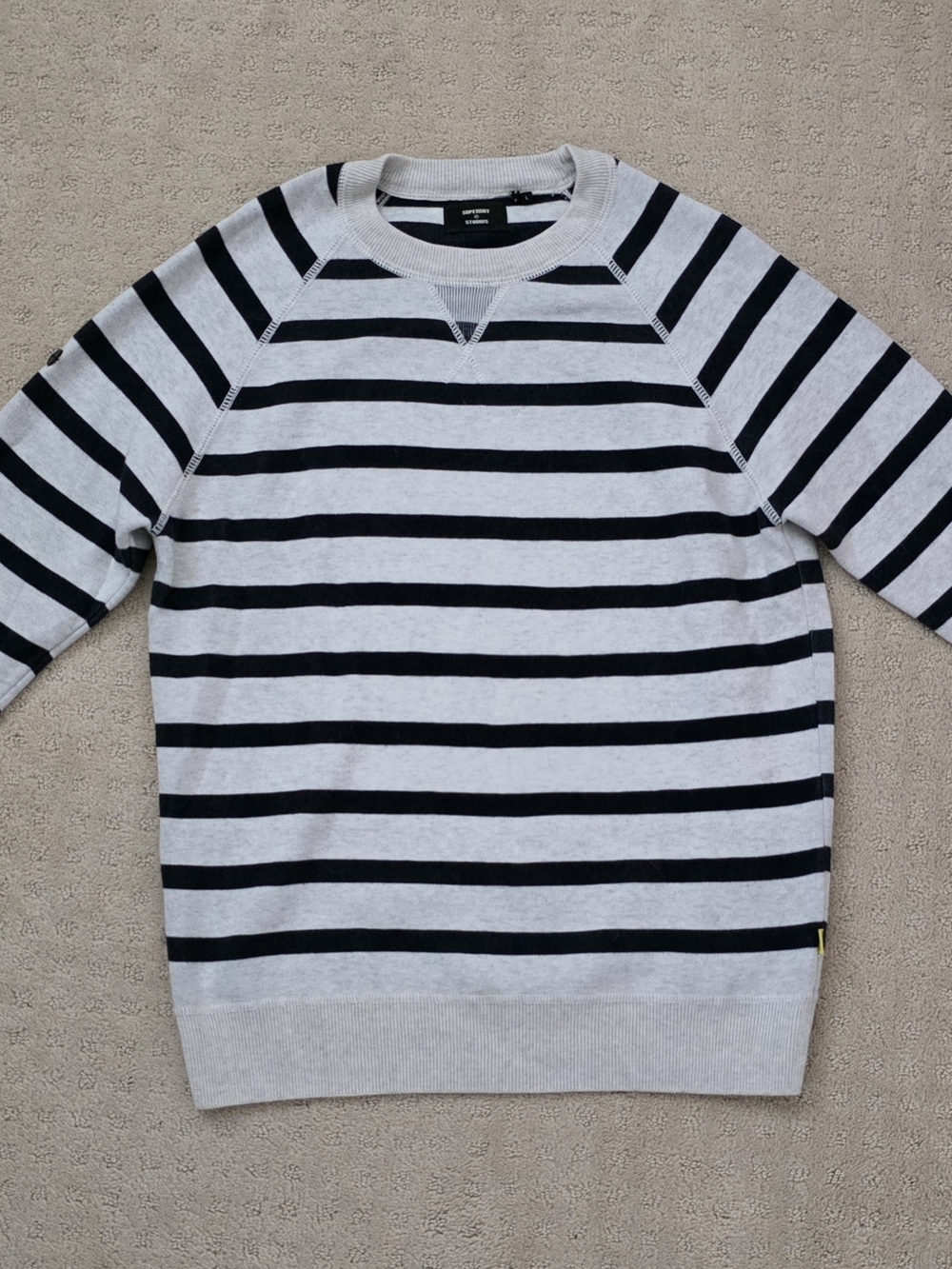 Striped Crewneck Sweatshirt - Navy & Light Gray